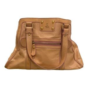 Fendi Tan Leather Tote Bag